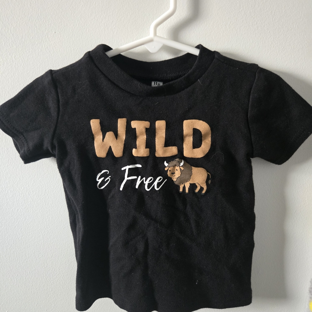 Black Wild & Free Kids T-Shirt
